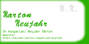 marton neujahr business card